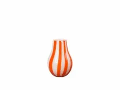 Broste Copenhagen Ada Vaas Stripe Pumpkin Orange Ø15,5cm - 14485059