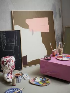 HKliving Abstract Painting - Mosterd/nude 100x120cm 15 HKliving Abstract Painting - Mosterd/nude 100x120cm -DECORATIE Winkel hkliving abstract painting mosterd nude 100x120cm 6