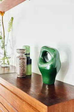 HKliving HK Objects: Keramieken Sculpture - Glossy Groen -DECORATIE Winkel hkliving hk objects keramieken sculpture glossy gr 3