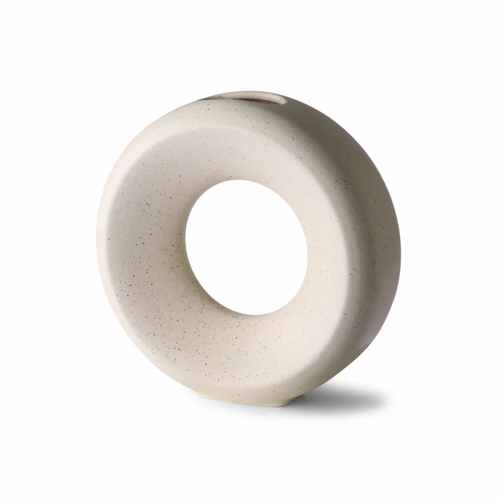 HKliving Keramieken Cirkel Vaas M - Speckled 4 HKliving Keramieken Cirkel Vaas M - Speckled - Afbeelding 2