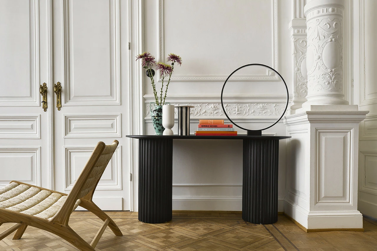 HKliving Keramieken Vaas Zwart/wit 5 HKliving Keramieken Vaas Zwart/wit - Afbeelding 3