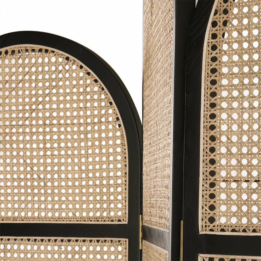 HKliving Retro Webbing Kamerscherm Zwart 4 HKliving Retro Webbing Kamerscherm Zwart - Afbeelding 2