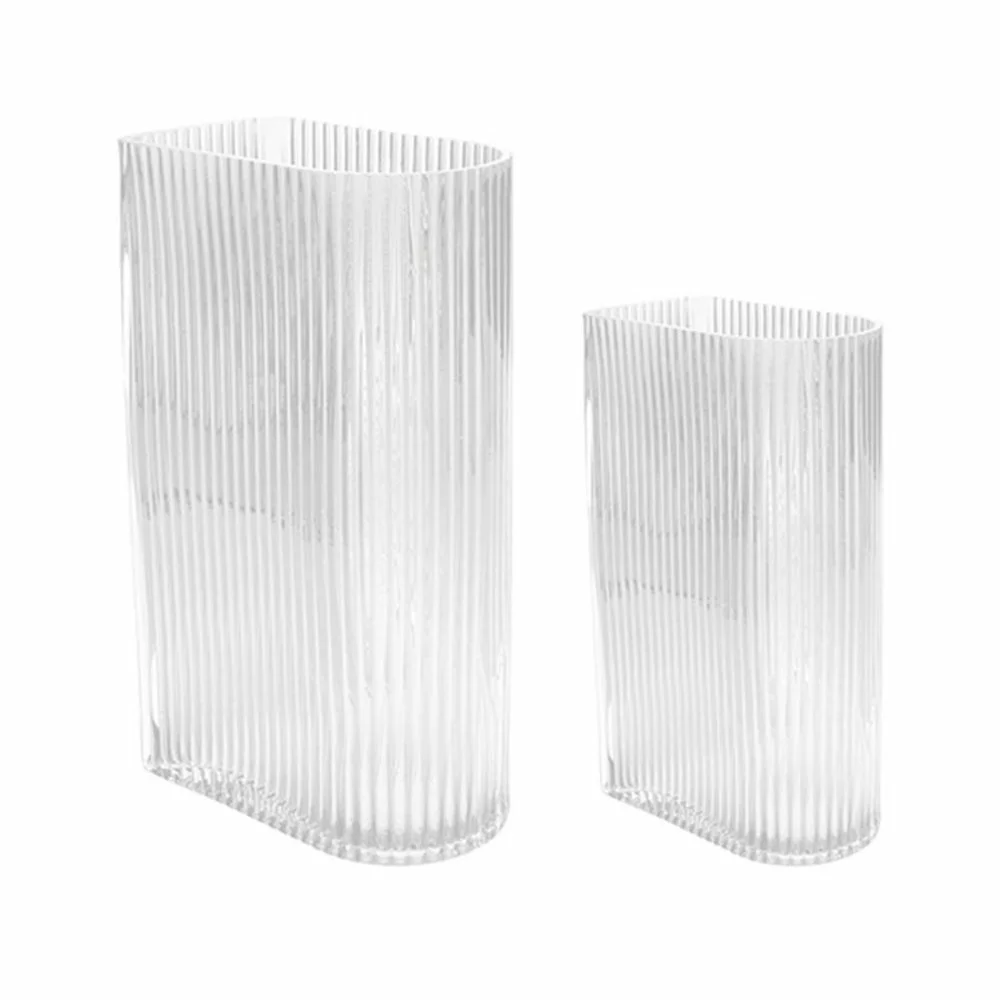 HKliving Ribbed Vazen Set Glas 4 HKliving Ribbed Vazen Set Glas - Afbeelding 2