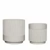 Hubsch Plaster Potten Wit - Set Van 2 Stuks -DECORATIE Winkel hubsch plaster potten wit set van 2 stuks