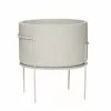 Hubsch Pot Met Standaard - Grijs -DECORATIE Winkel hubsch pot met standaard grijs
