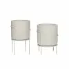 Hubsch Pot Met Standaard Grijs - Set Van 2 Stuks 1 Hubsch Pot Met Standaard Grijs - Set Van 2 Stuks -DECORATIE Winkel hubsch pot met standaard grijs set van 2 stuks
