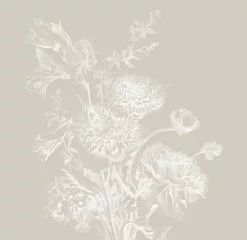 KEK Amsterdam Engraved Bloemen Behang Grijs WP-758 400x280cm