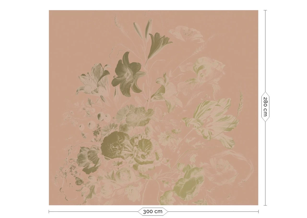 KEK Amsterdam Golden Age Flowers Goud Behang MW-047 - 300x280cm 3 KEK Amsterdam Golden Age Flowers Goud Behang MW-047 - 300x280cm