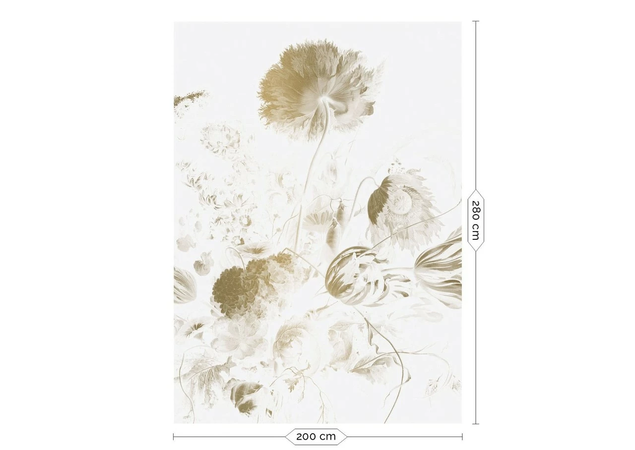 KEK Amsterdam Golden Age Flowers Goud Behang MW-049 - 200x280cm 3 KEK Amsterdam Golden Age Flowers Goud Behang MW-049 - 200x280cm