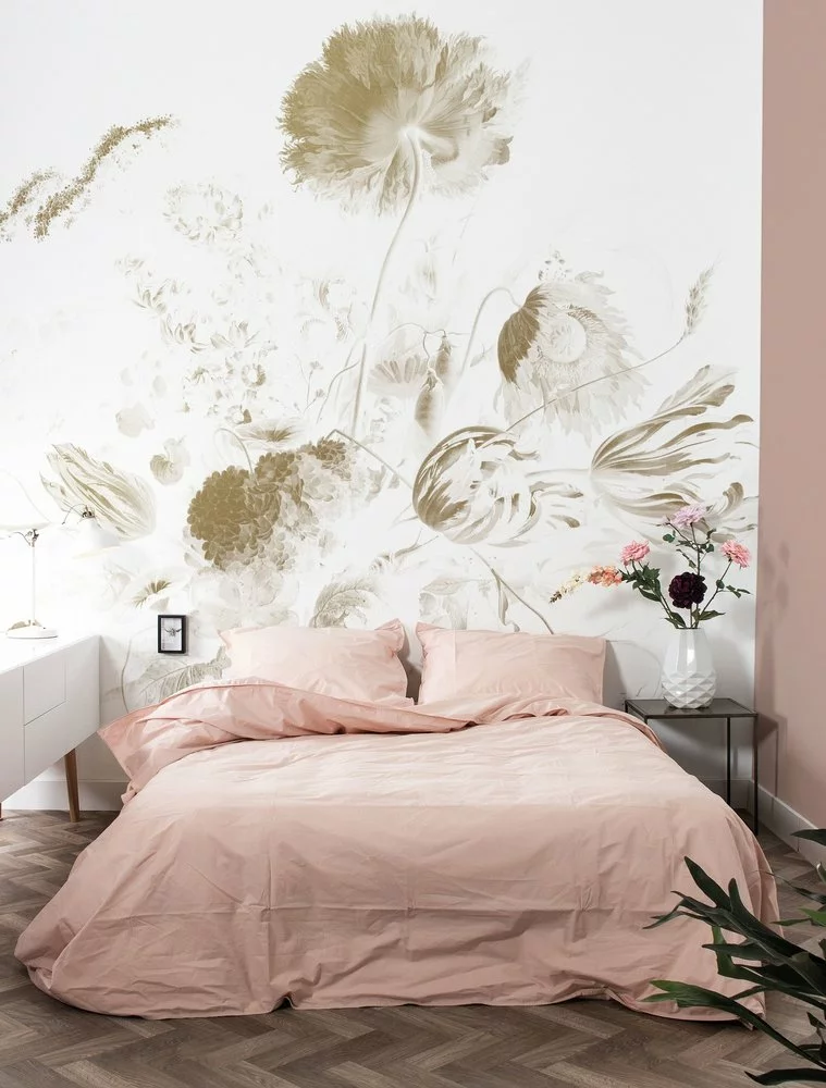 KEK Amsterdam Golden Age Flowers Goud Behang MW-051 - 400x280cm 4 KEK Amsterdam Golden Age Flowers Goud Behang MW-051 - 400x280cm - Afbeelding 2