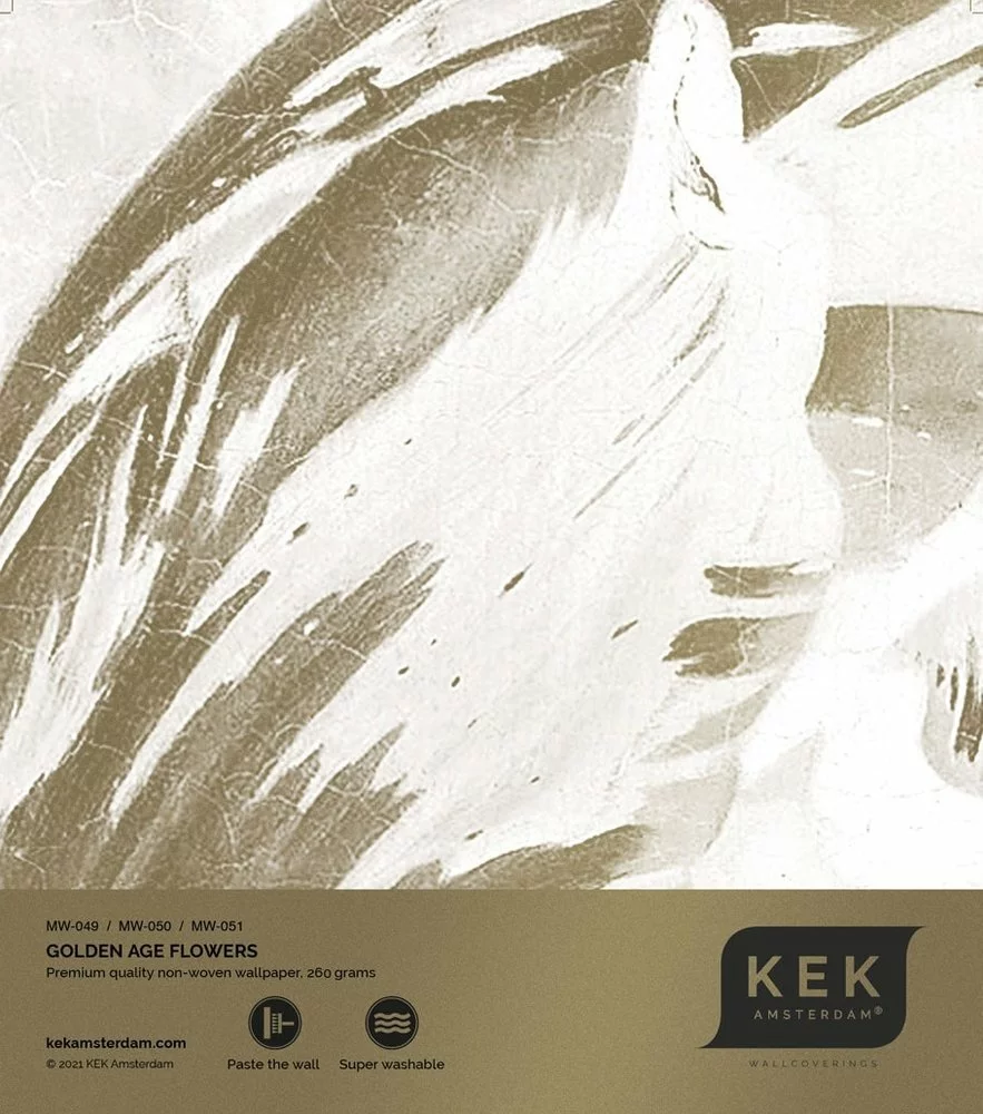 KEK Amsterdam Golden Age Flowers Goud Behang MW-051 - 400x280cm 5 KEK Amsterdam Golden Age Flowers Goud Behang MW-051 - 400x280cm - Afbeelding 3