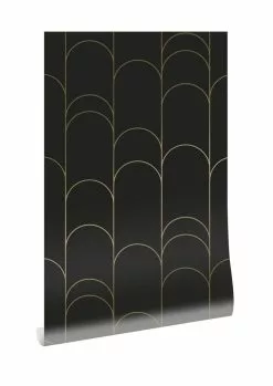 KEK Amsterdam Golden Lines Behang 100x280cm Zwart/goud MW-071