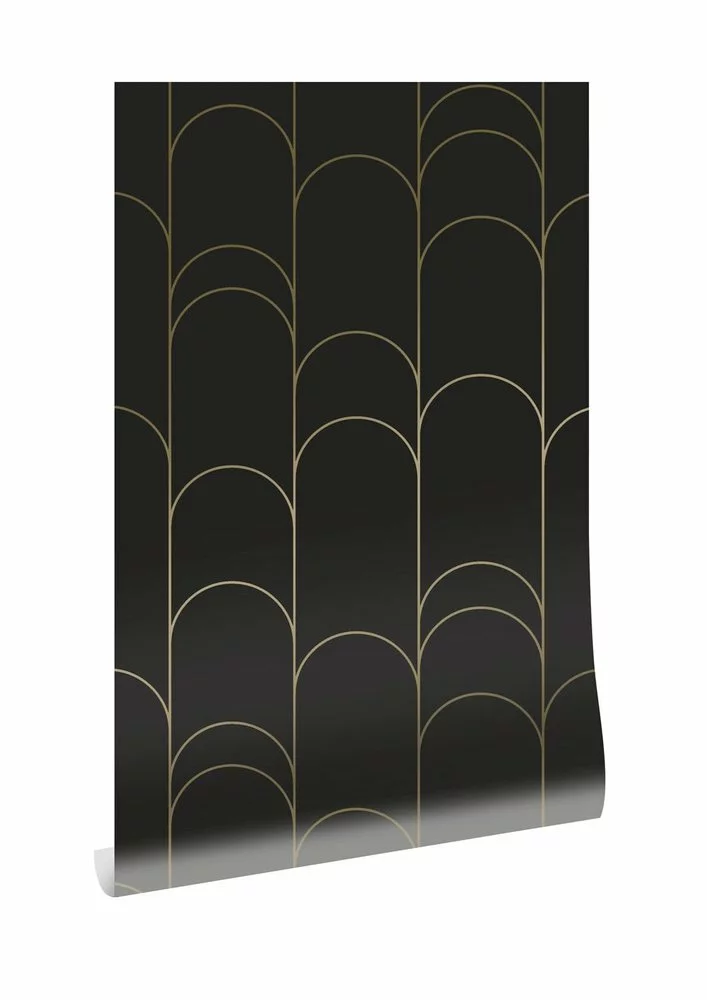 KEK Amsterdam Golden Lines Behang 100x280cm Zwart/goud MW-071 3 KEK Amsterdam Golden Lines Behang 100x280cm Zwart/goud MW-071