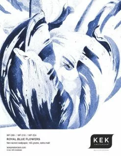 KEK Amsterdam Royal Blue Flowers Behangcirkel SC-002 - ø 142,5 Cm -DECORATIE Winkel kek amsterdam royal blue flowers behangcirkel sc 0 2