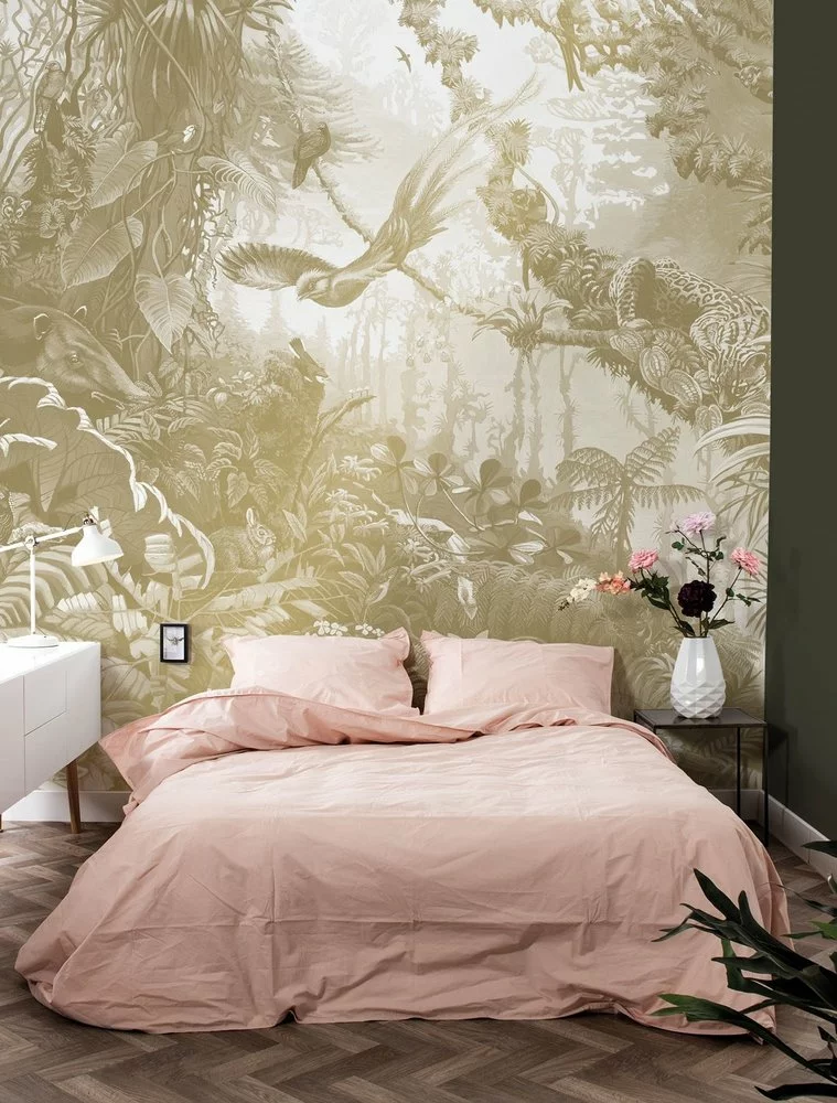 KEK Amsterdam Tropical Landscapes Goud Behang MW-064 - 200x280cm 4 KEK Amsterdam Tropical Landscapes Goud Behang MW-064 - 200x280cm - Afbeelding 2
