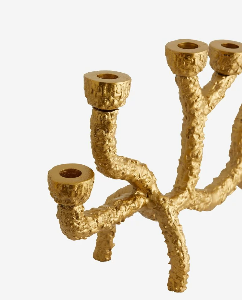 Nordal Barra Kandelaar Goud - 3154 4 Nordal Barra Kandelaar Goud - 3154 - Afbeelding 2