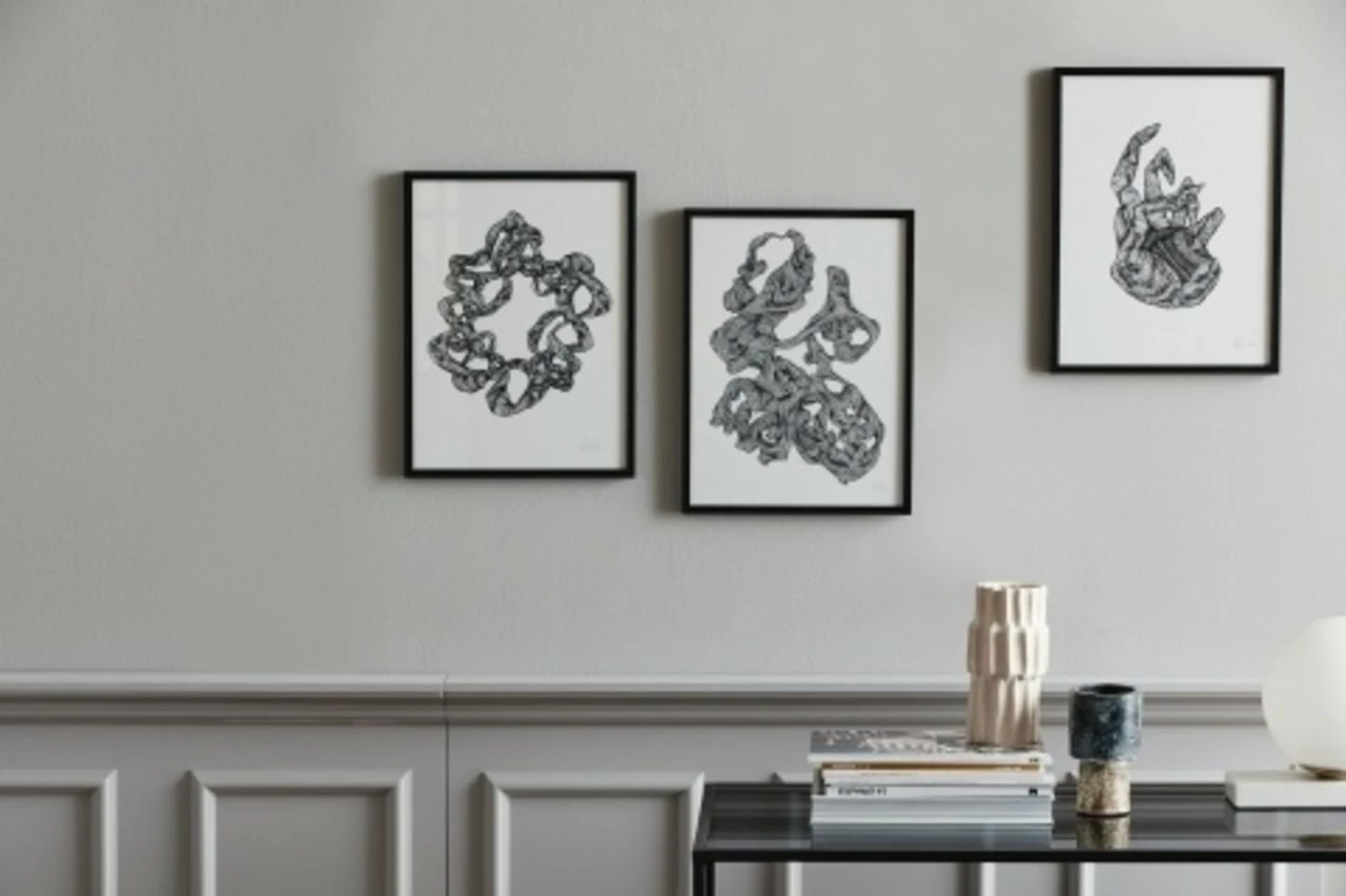 Nordal Wreath Illustration - Zwart/wit 4 Nordal Wreath Illustration - Zwart/wit - Afbeelding 2