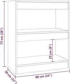 Furniture Limited - Boekenkast/kamerscherm 60x30x72 Cm Bruineikenkleurig -DECORATIE Winkel 1001x1200 3