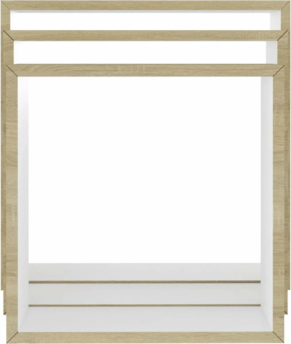 Furniture Limited - Wandschappen Kubus 3 St Wit En Sonoma Eikenkleurig 10 Furniture Limited - Wandschappen Kubus 3 St Wit En Sonoma Eikenkleurig - Afbeelding 8