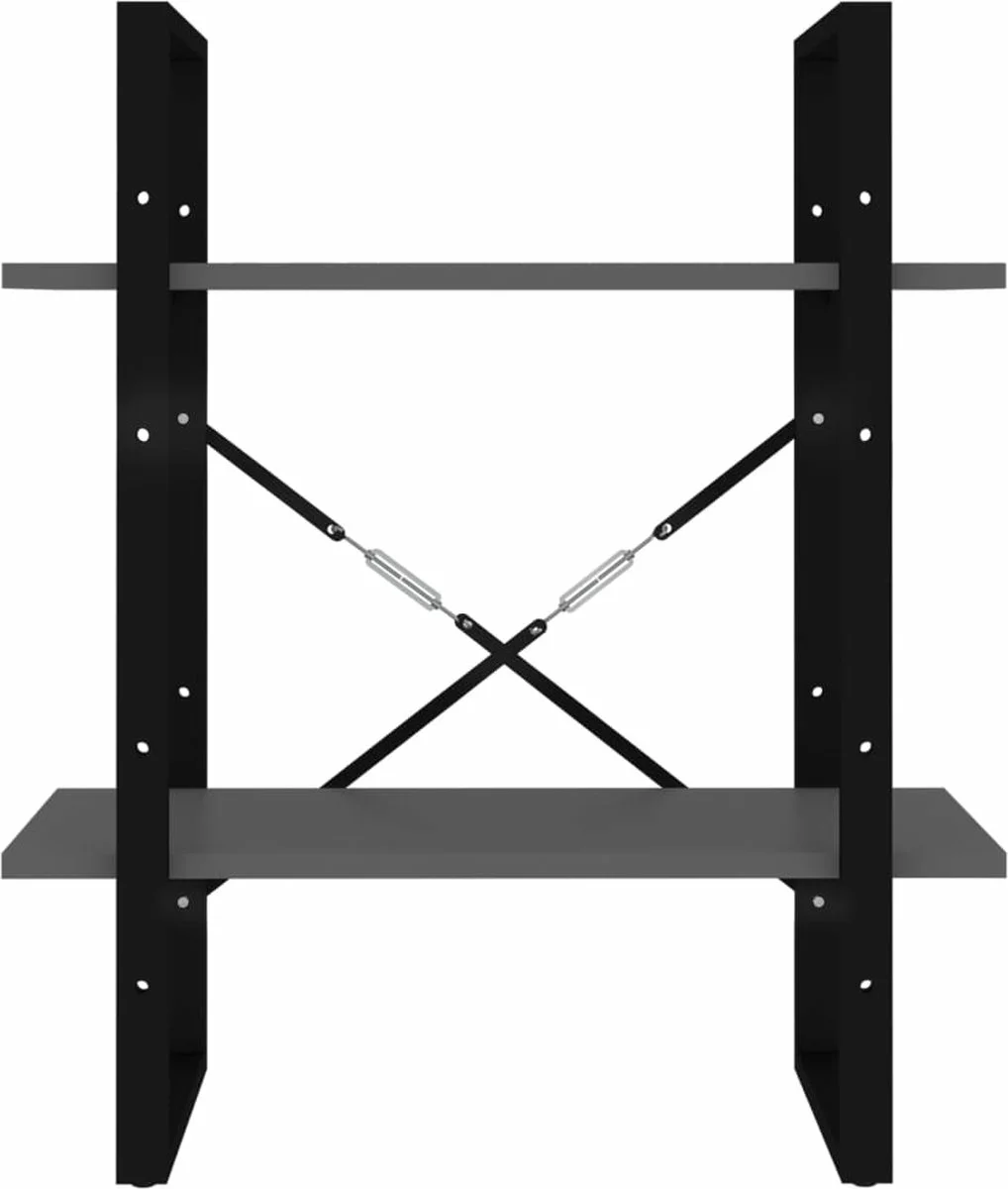 Furniture Limited - Boekenkast Met 2 Schappen 60x30x70 Cm Spaanplaat Grijs 8 Furniture Limited - Boekenkast Met 2 Schappen 60x30x70 Cm Spaanplaat Grijs - Afbeelding 6