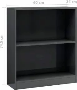 Furniture Limited - Boekenkast 60x24x74,5 Cm Bewerkt Hout Hoogglans Grijs 12 Furniture Limited - Boekenkast 60x24x74,5 Cm Bewerkt Hout Hoogglans Grijs -DECORATIE Winkel 1020x1200 3