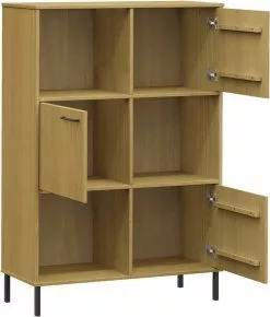 Furniture Limited - Boekenkast Met Metalen Poten OSLO 90x35x128,5 Cm Hout Bruin -DECORATIE Winkel 1022x1200