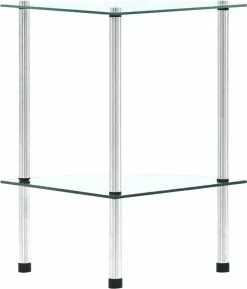 Furniture Limited - Kastje 2-laags 30x30x47 Cm Gehard Glas Transparant -DECORATIE Winkel 1024x1200
