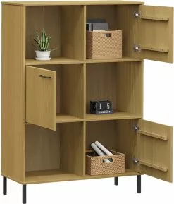 Furniture Limited - Boekenkast Met Metalen Poten OSLO 90x35x128,5 Cm Hout Bruin -DECORATIE Winkel 1025x1200