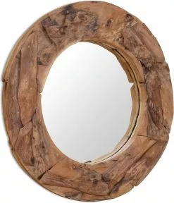 Furniture Limited - Decoratieve Spiegel Rond 80 Cm Teakhout -DECORATIE Winkel 1029x1200