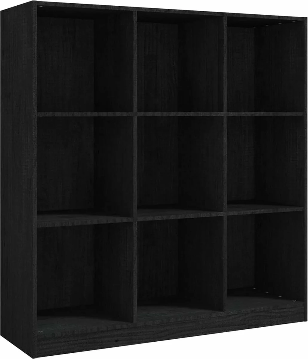 Furniture Limited - Boekenkast/kamerscherm 104x33,5x110 Cm Massief Grenenhout Zwart 11 Furniture Limited - Boekenkast/kamerscherm 104x33,5x110 Cm Massief Grenenhout Zwart - Afbeelding 9