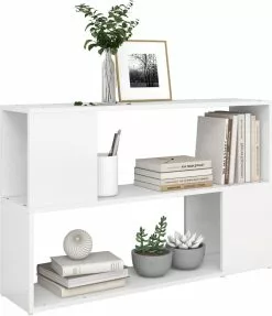Furniture Limited - Boekenkast 100x24x63 Cm Bewerkt Hout Wit -DECORATIE Winkel 1034x1200