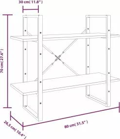 Furniture Limited - Boekenkast Met 2 Schappen 68x30x70 Cm Bewerkt Hout Bruineiken 12 Furniture Limited - Boekenkast Met 2 Schappen 68x30x70 Cm Bewerkt Hout Bruineiken -DECORATIE Winkel 1036x1200