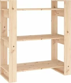 Furniture Limited - Boekenkast/kamerscherm 80x35x91 Cm Massief Grenenhout -DECORATIE Winkel 1038x1200