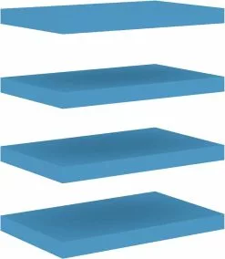 Furniture Limited - Wandschappen Zwevend 4 St 50x23x3,8 Cm MDF Blauw