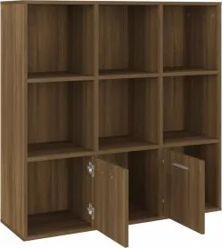Furniture Limited - Boekenkast 98x30x98 Cm Bruineikenkleurig -DECORATIE Winkel 1073x1200 1