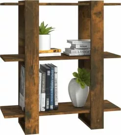 Furniture Limited - Boekenkast/kamerscherm 80x30x87 Cm Gerookt Eikenkleurig -DECORATIE Winkel 1074x1200 2