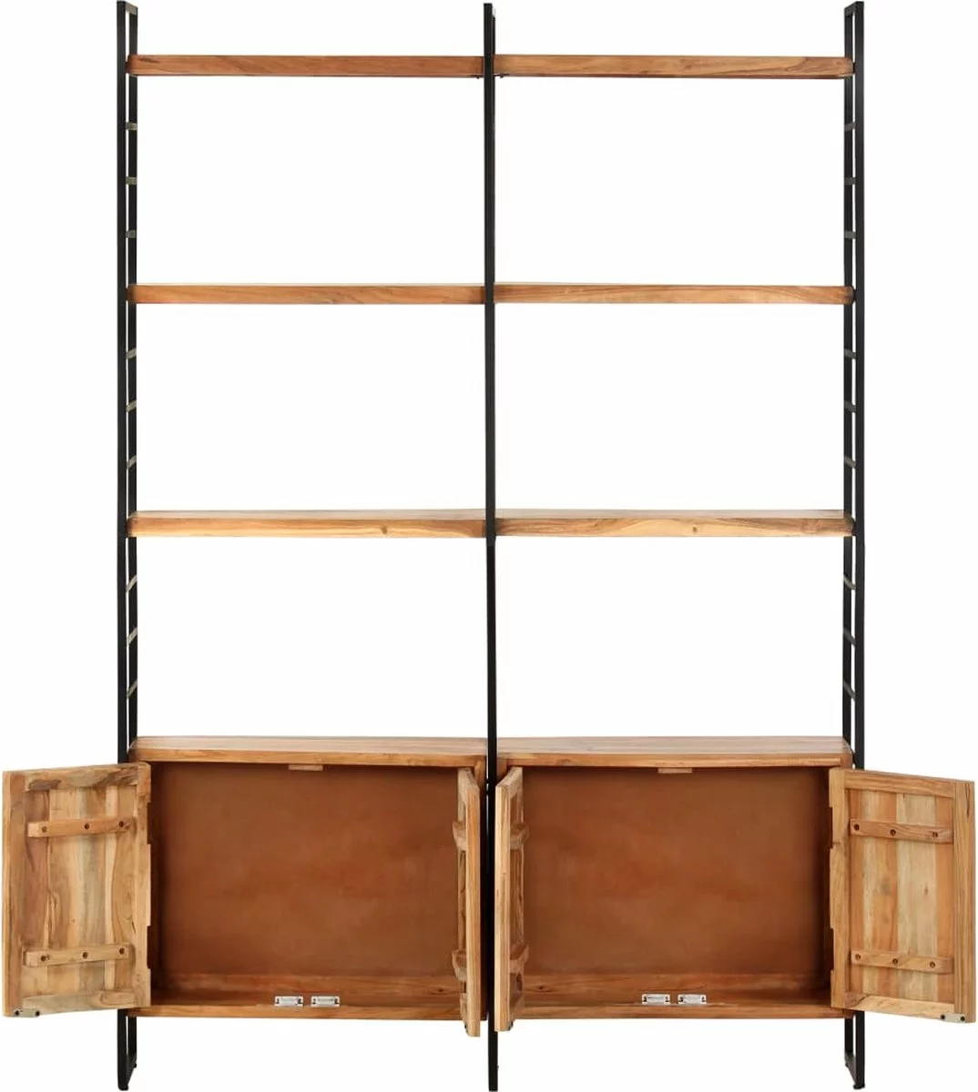 Furniture Limited - Boekenkast Met 4 Schappen 124x30x180 Cm Massief Acaciahout 9 Furniture Limited - Boekenkast Met 4 Schappen 124x30x180 Cm Massief Acaciahout - Afbeelding 7