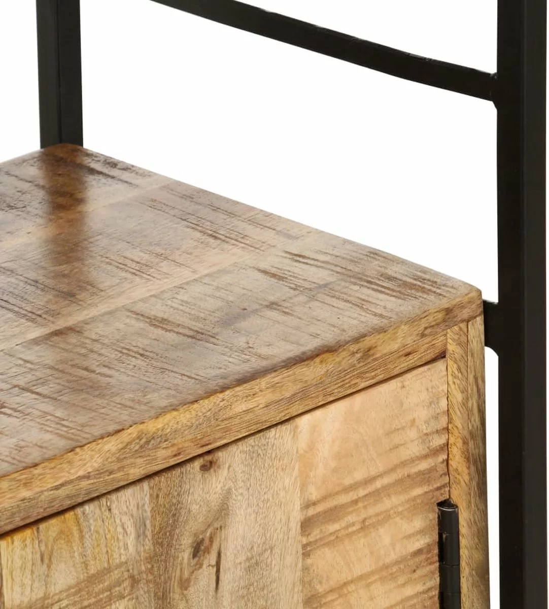 Furniture Limited - Boekenkast Met 4 Schappen 80x30x180 Cm Ruw Mangohout 6 Furniture Limited - Boekenkast Met 4 Schappen 80x30x180 Cm Ruw Mangohout - Afbeelding 4