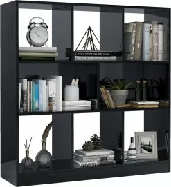 Furniture Limited - Boekenkast 97,5x29,5x100 Cm Bewerkt Hout Hoogglans Zwart 13 Furniture Limited - Boekenkast 97,5x29,5x100 Cm Bewerkt Hout Hoogglans Zwart -DECORATIE Winkel 1093x1200