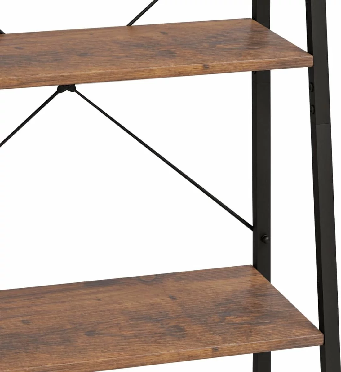 Furniture Limited - Ladderrek Met 5 Schappen 56x35x174 Cm Donkerbruin En Zwart 5 Furniture Limited - Ladderrek Met 5 Schappen 56x35x174 Cm Donkerbruin En Zwart - Afbeelding 3