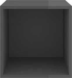 Furniture Limited - Wandkasten 2 St 37x37x37 Cm Spaanplaat Hoogglans Grijs -DECORATIE Winkel 1100x1200