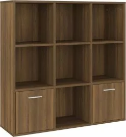 Furniture Limited - Boekenkast 98x30x98 Cm Bruineikenkleurig