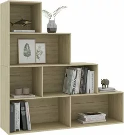 Furniture Limited - Boekenkast/kamerscherm 155x24x160 Cm Bewerkt Hout Sonoma Eiken -DECORATIE Winkel 1103x1200