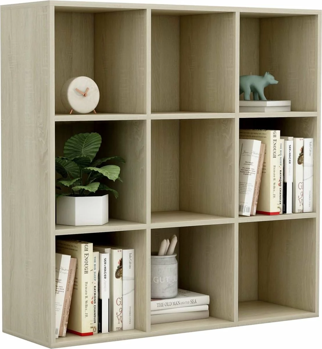 Furniture Limited - Boekenkast 98x30x98 Cm Spaanplaat Sonoma Eikenkleurig 4 Furniture Limited - Boekenkast 98x30x98 Cm Spaanplaat Sonoma Eikenkleurig - Afbeelding 2