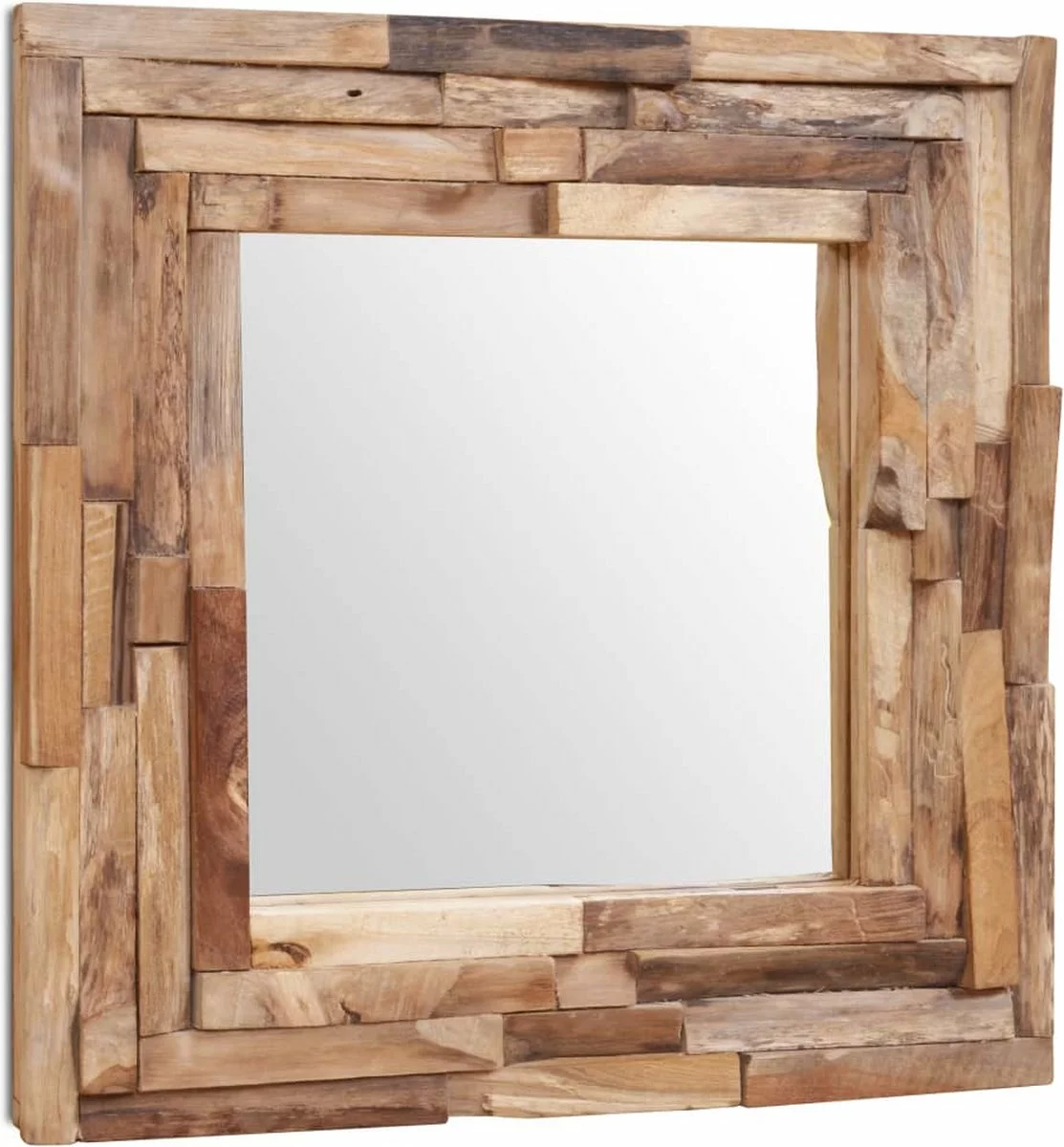 Furniture Limited - Decoratieve Spiegel Vierkant 60x60 Cm Teakhout 8 Furniture Limited - Decoratieve Spiegel Vierkant 60x60 Cm Teakhout - Afbeelding 6