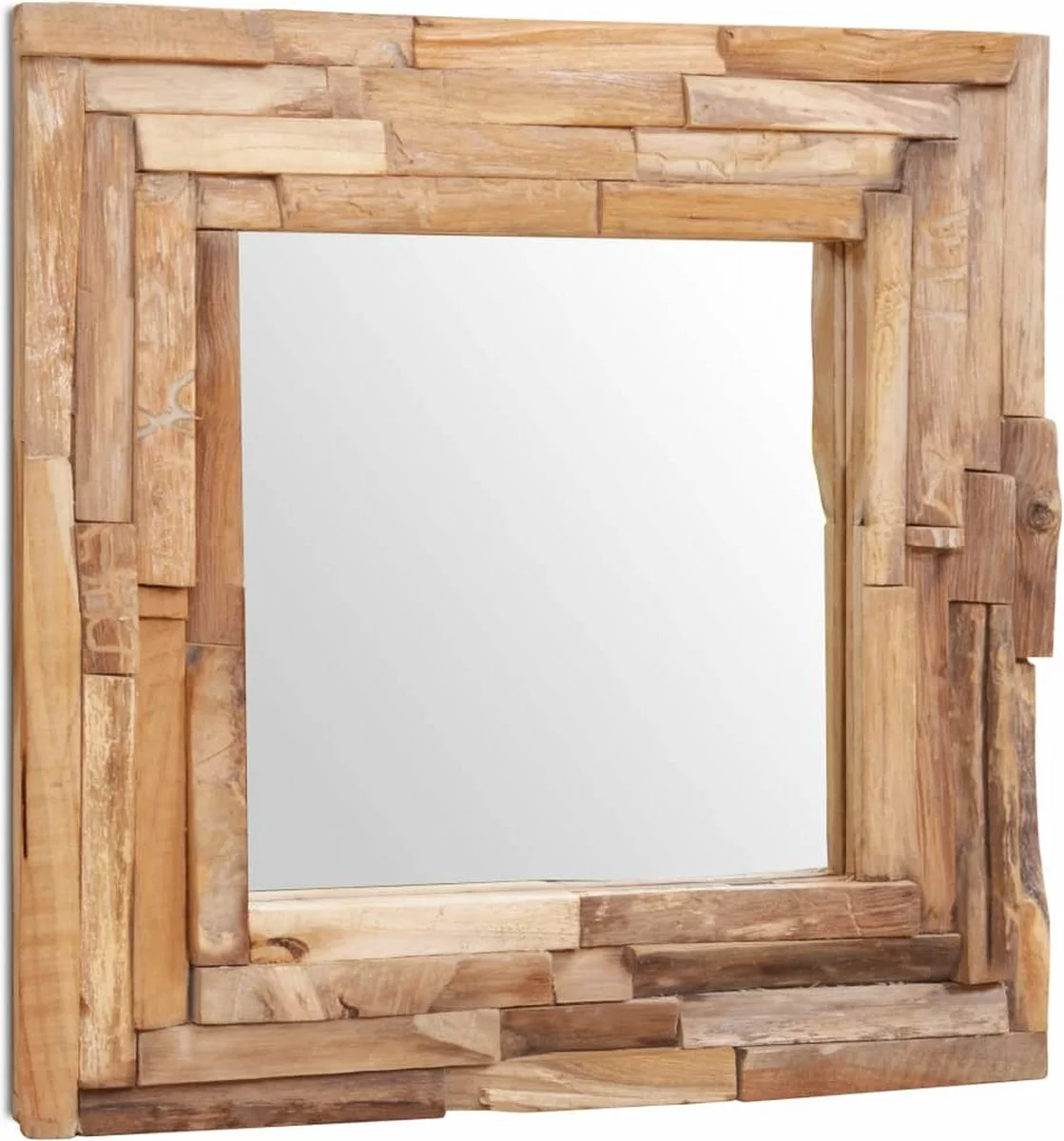Furniture Limited - Decoratieve Spiegel Vierkant 60x60 Cm Teakhout 5 Furniture Limited - Decoratieve Spiegel Vierkant 60x60 Cm Teakhout - Afbeelding 3