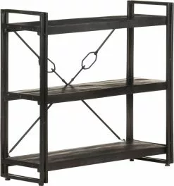 Furniture Limited - Boekenkast Met 3 Schappen 90x30x80 Cm Massief Mangohout 13 Furniture Limited - Boekenkast Met 3 Schappen 90x30x80 Cm Massief Mangohout -DECORATIE Winkel 1122x1200