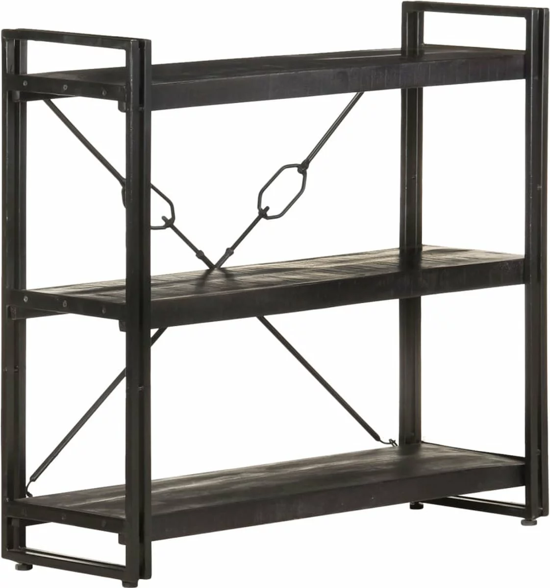 Furniture Limited - Boekenkast Met 3 Schappen 90x30x80 Cm Massief Mangohout 5 Furniture Limited - Boekenkast Met 3 Schappen 90x30x80 Cm Massief Mangohout - Afbeelding 3