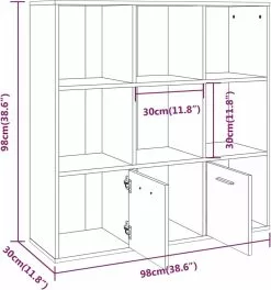 Furniture Limited - Boekenkast 98x30x98 Cm Bruineikenkleurig -DECORATIE Winkel 1123x1200 1