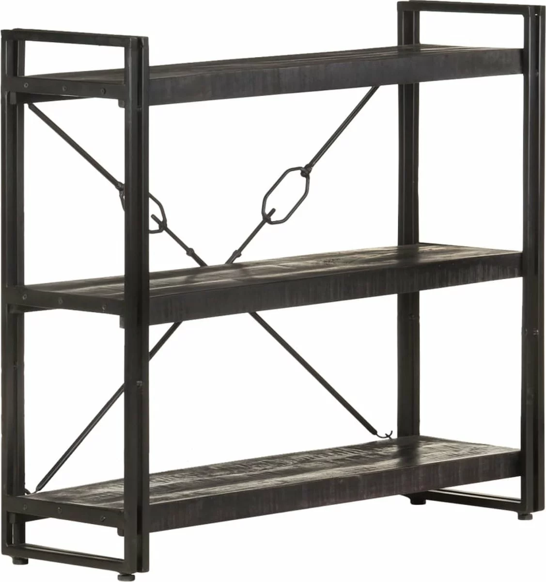 Furniture Limited - Boekenkast Met 3 Schappen 90x30x80 Cm Massief Mangohout 10 Furniture Limited - Boekenkast Met 3 Schappen 90x30x80 Cm Massief Mangohout - Afbeelding 8